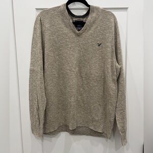 American Eagle Outfitters Men's Taupe V-Neck Sweater